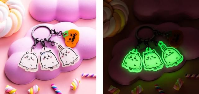 ちいかわパーク おばけな3連蓄光アクリルチャームの公式商品画像